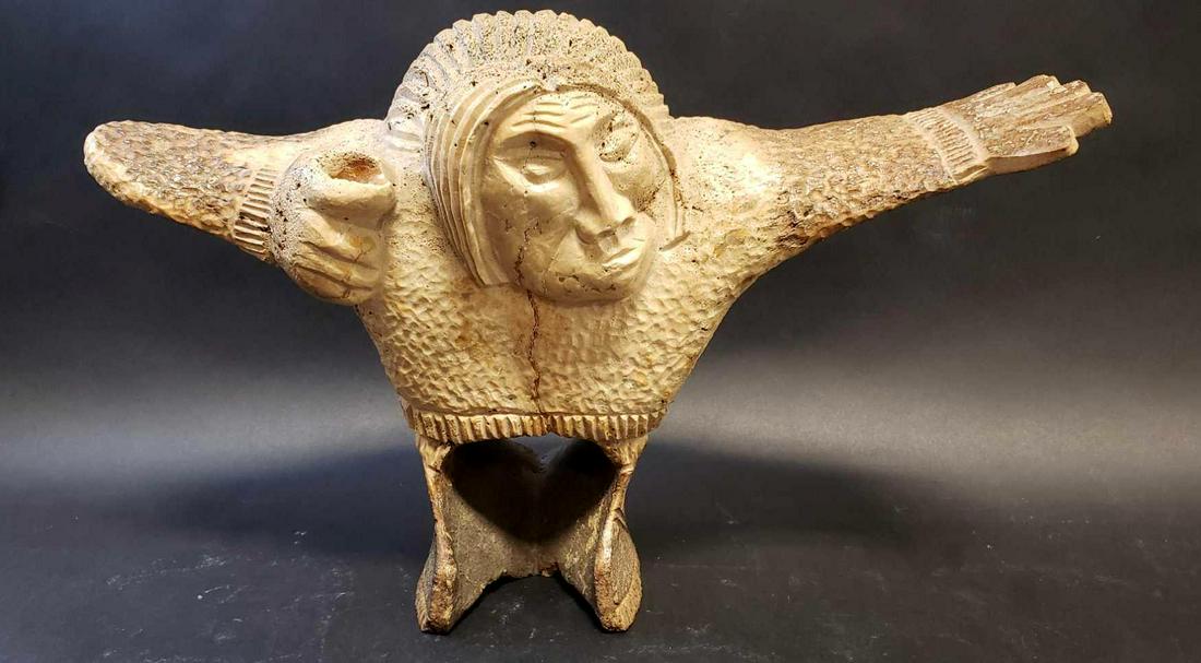 Lee Milot Yupik Whalebone Vertebrae Carving (1 of 3)