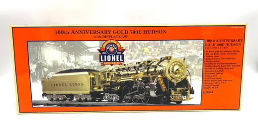 Lionel 100th Anniversary Gold 700E Hudson w/ Display Ca