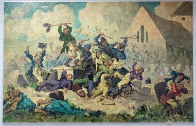Eustace Ziegler "Graveyard Irish Wake" Oil Painting; 80