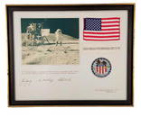 1972 Apollo 16 Moon Landing Flag Display Signed by Astronauts