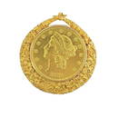 1900 $20 Gold & Gold Nugget Pendant of Alaskan Interest