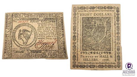 Continental Congress July 22, 1776 Resolution Eight Dol