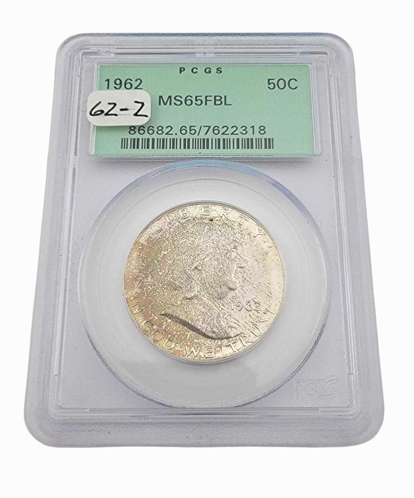 1962 MS65FBL Franklin Half Dollar (1 of 3)