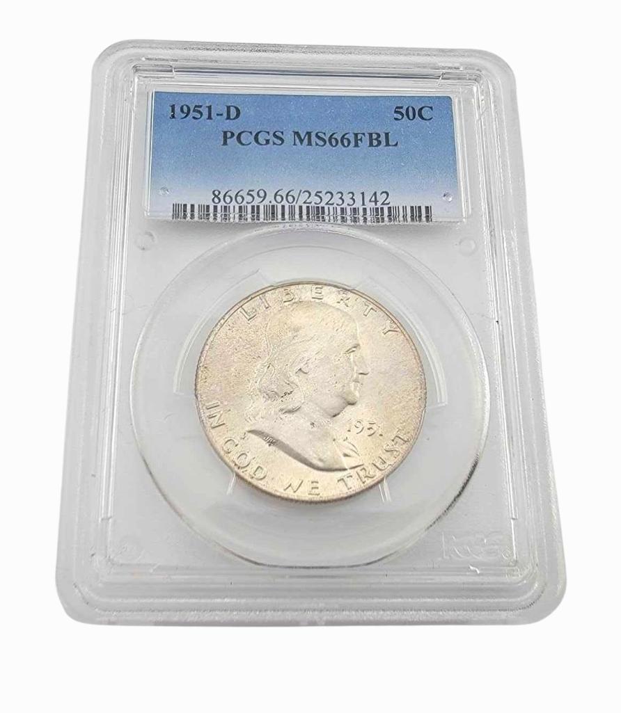 1951-D MS66FBL Franklin Half Dollar (1 of 3)