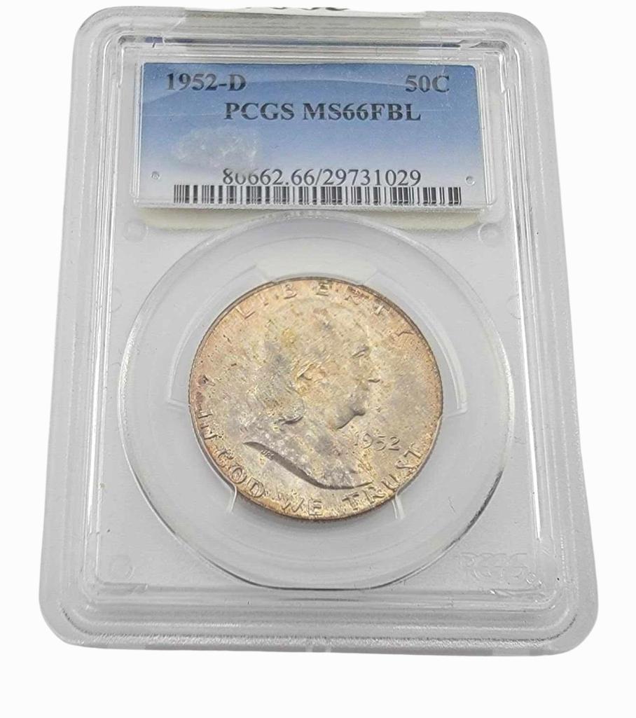1952-D MS66FBL Franklin Half Dollar (1 of 4)