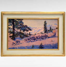 Fred Machetanz "Hitting the Stride!" Oil Painting