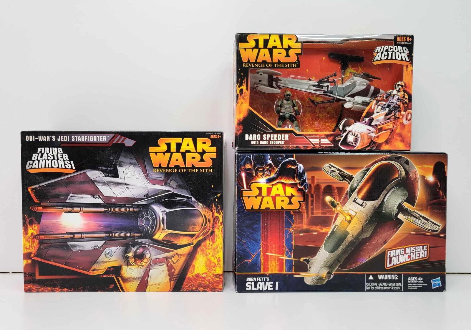 Star Wars Obi-Wan's Jedi Starfighter, Barc Speeder & Boba Fett's Slave 1 - Hasbro 2005 & 2014 (1 of 9)