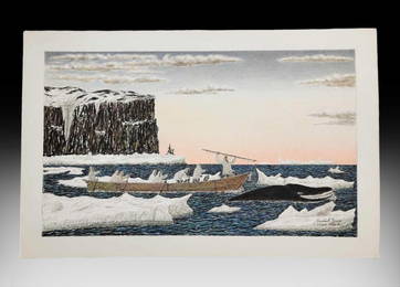 James Kivetoruk Moses Large Whale Hunt Scene