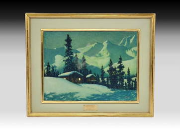 Fred Machetanz "In for the Night" Original Oil Painting