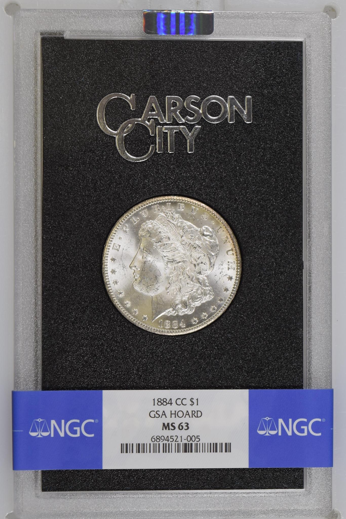 1884-CC $1 GSA Hoard Morgan Silver Dollar MS 63 NGC (1 of 4)
