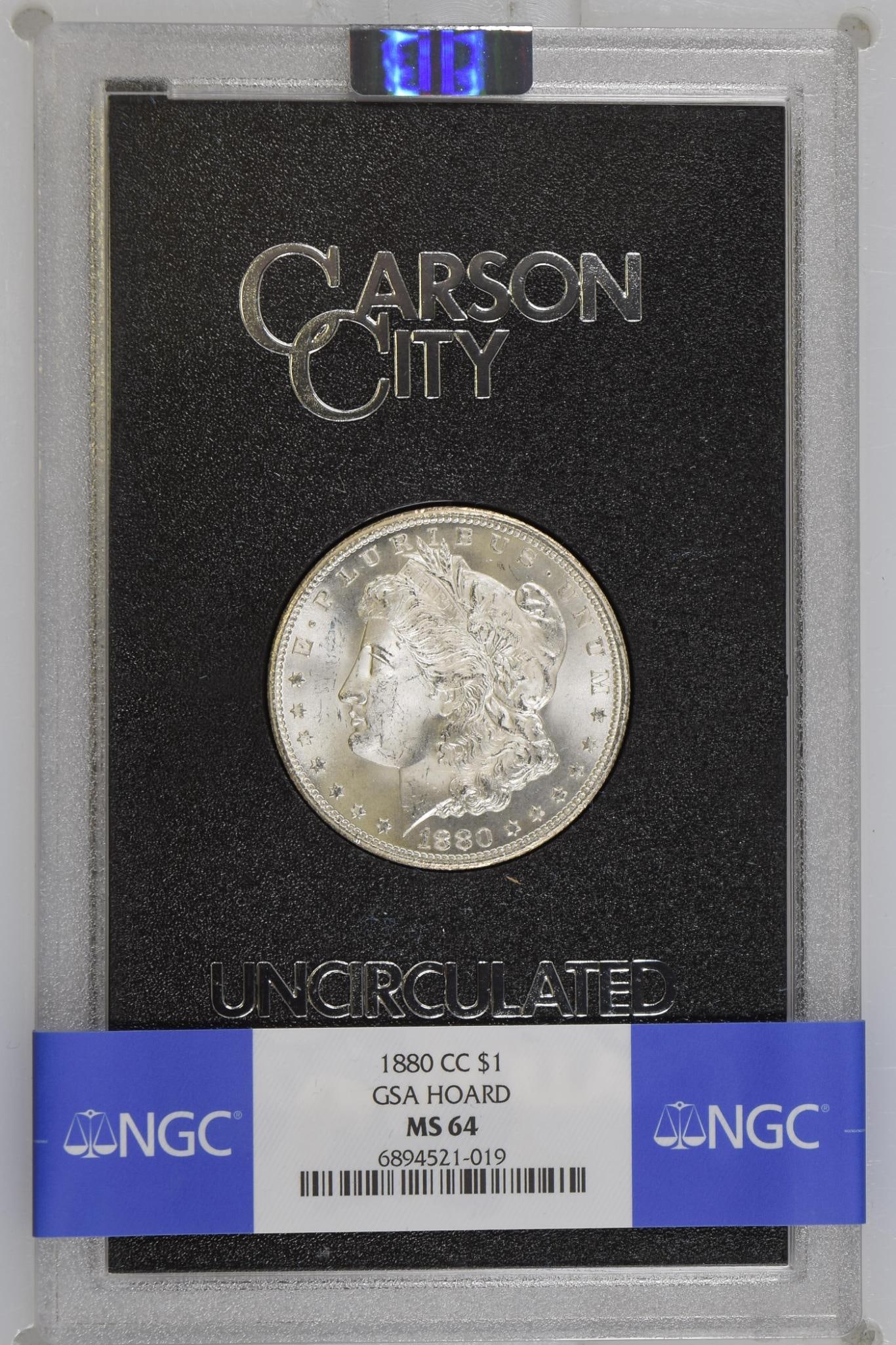 1880-CC $1 GSA Hoard Morgan Silver Dollar MS 64 NGC (1 of 4)