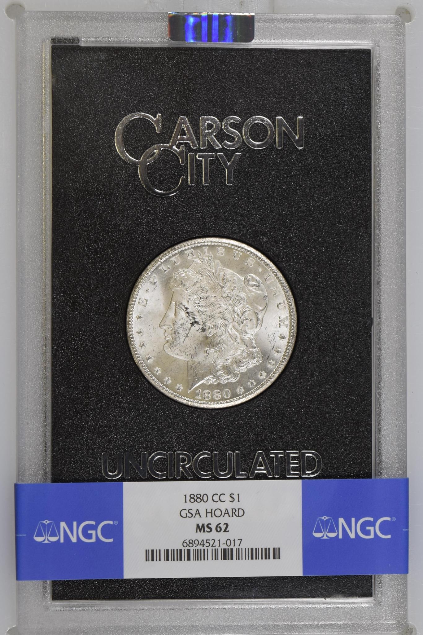 1880-CC $1 GSA Hoard Morgan Silver Dollar MS 62 NGC (1 of 4)