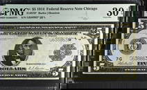 Fr. 870* $5 1914 Federal Reserve Note Chicago Star Note