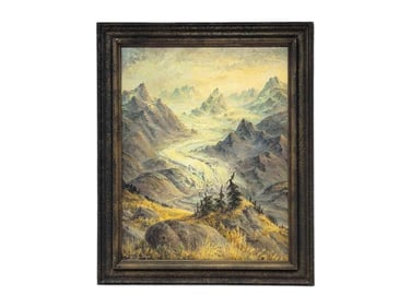 Norman Lowell "Mountain Landscape" Oil Painting