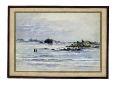 Katherine Delaney Abrams ''Storm on Islands in Sitka Harbor" Watercolor