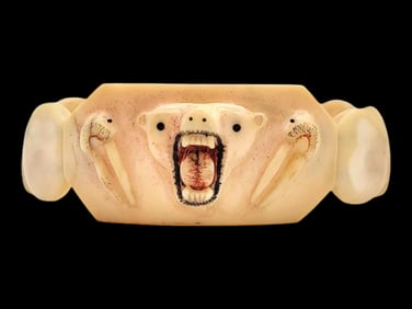 Antique King Island Walrus Tusk & Whale Tooth Panel Bracelet