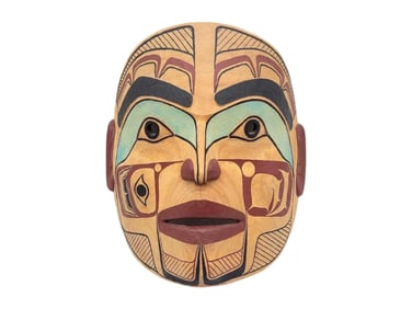 Tlingit Polychrome Cedar Potlach Ceremonial Mask
