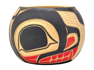 Nisga'a Killer Whale Yellow Cedar Bowl - Randy Adams