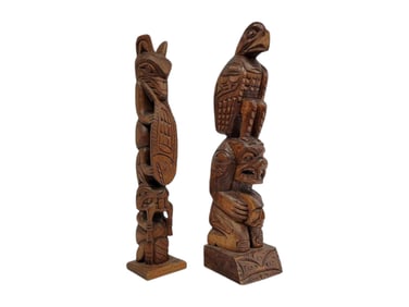 Nuu-chah-nulth Wooden Totem Poles - Wilson A. Williams & Jimmy John