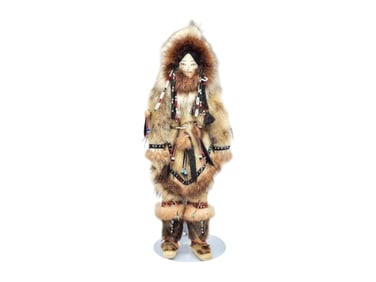 Yup'ik Hide, Fur & Beaded Doll - Caroline Penayah