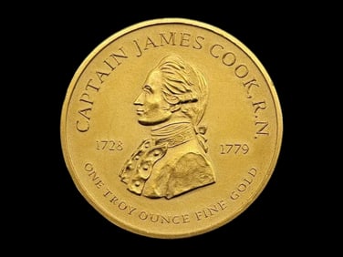 1ozt .9995 Fine Gold Captain Cook Commemorative Bicentennial Medallion