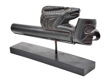 Antique Haida Argillite Pipe w/ Stand