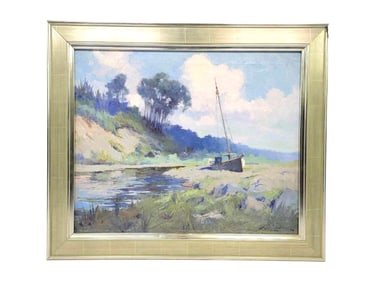 Sydney Laurence "Old Troller on Cook Inlet" Oil Painting