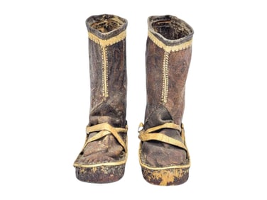 Antique Infant Seal Skin Mukluk Boots