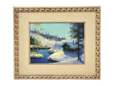 Harvey B. Goodale Winter Landscape Oil Painting
