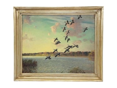 Reveau M. Bassett Waterfowl Oil Painting