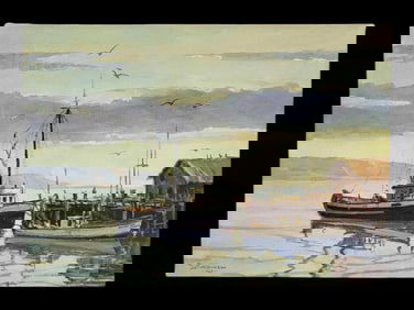 Scott McDaniel Oil Painting of Purse Seiner