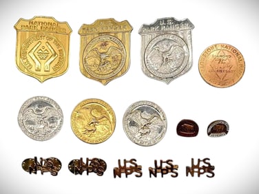 U.S. Park Service Ranger Badges, Service Pins, Collar Pins & Yellowstone Medallion