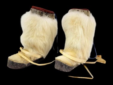 Iñupiaq Seal Skin & Polar Bear Fur Mukluks - Lucy Adams