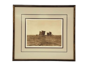 Edward S. Curtis "Sailing - Qágyuhl" Photogravure