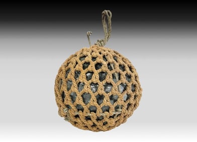 14" Japanese Glass Fishing Float w/ Netting