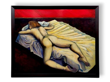 Duke Russell Nude Figure on Bed Original Painting