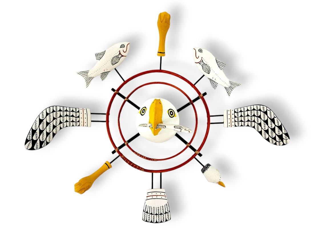 Nunivak Yup'ik Bald Eagle Spirit Wheel - Harry Shavings (1 of 11)