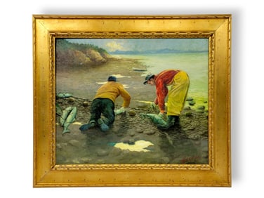 Harvey Goodale Oil Painting of Alaska Fishing Scene