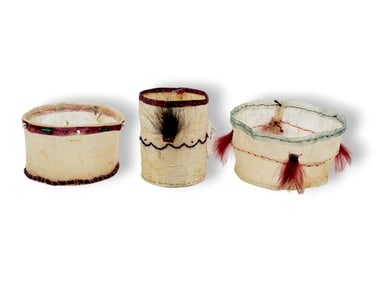 Yup'ik Seal Gut & Fur Baskets - Elaine Kingeekuk