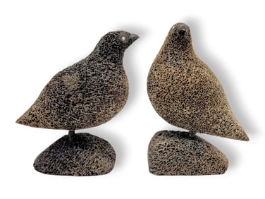Iñupiat Whalebone Ptarmigan Figurines - Weir Negovanna