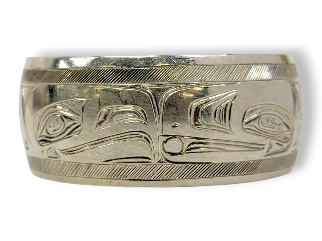 Tlingit Sterling Silver Formline Cuff Bracelet - Sam Sheakley (1 of 7)