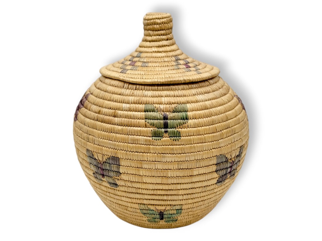 Yup'ik Coiled Grass Butterfly Basket - Susie Angaiak (1 of 8)