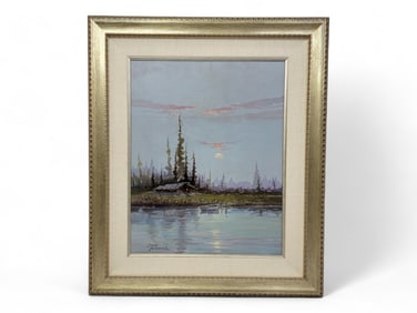 Scott McDaniel Original Painting of an Alaska Cabin