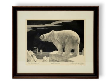 Fred Machetanz "The Invaders" Stone Lithograph