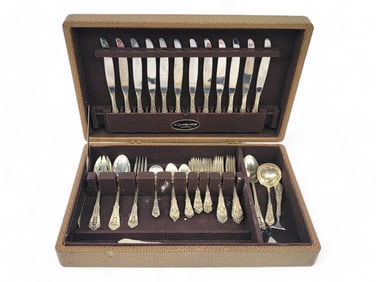 Sterling Silver Wallace Rose Point Service for 12 w/ Serving Pieces