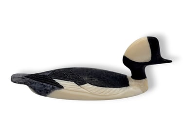 Walrus Tusk Polychrome Bufflehead Figurine - Al Mayac