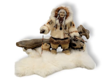 Eskimo Ice Fishing Story Doll