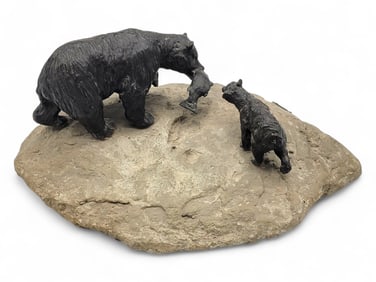 Bear "Meal Time" Sculpture  - C. Alan Johnson
