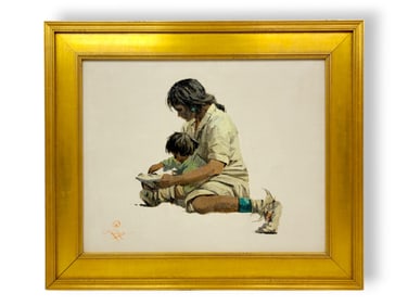 Eustace Paul Zeigler "Doxie and Basil" Oil Painting