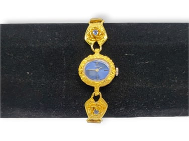 Ladies Seiko Watch w/ Alaska Gold Nuggets & Sapphires